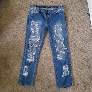 Fashion Nova Distressed Jeans Streetwear Skinny Boyfriend